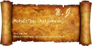 Mohápp Julianna névjegykártya